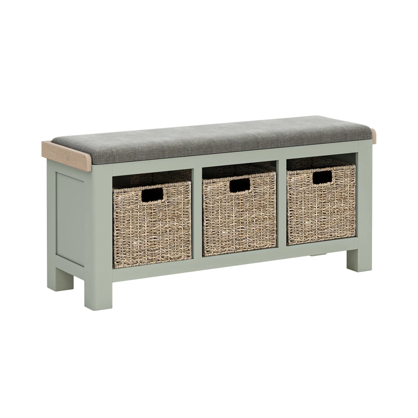 Salcombe Storage Bench - Sage - Multiple Cushion Options