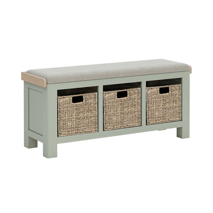 Salcombe Storage Bench - Sage - Multiple Cushion Options