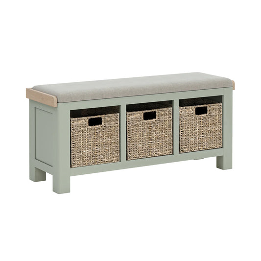Salcombe Storage Bench - Sage - Multiple Cushion Options