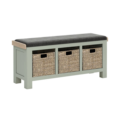 Salcombe Storage Bench - Sage - Multiple Cushion Options