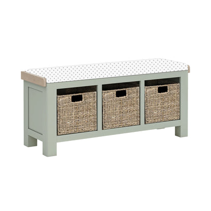 Salcombe Storage Bench - Sage - Multiple Cushion Options