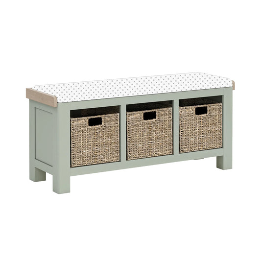 Salcombe Storage Bench - Sage - Multiple Cushion Options