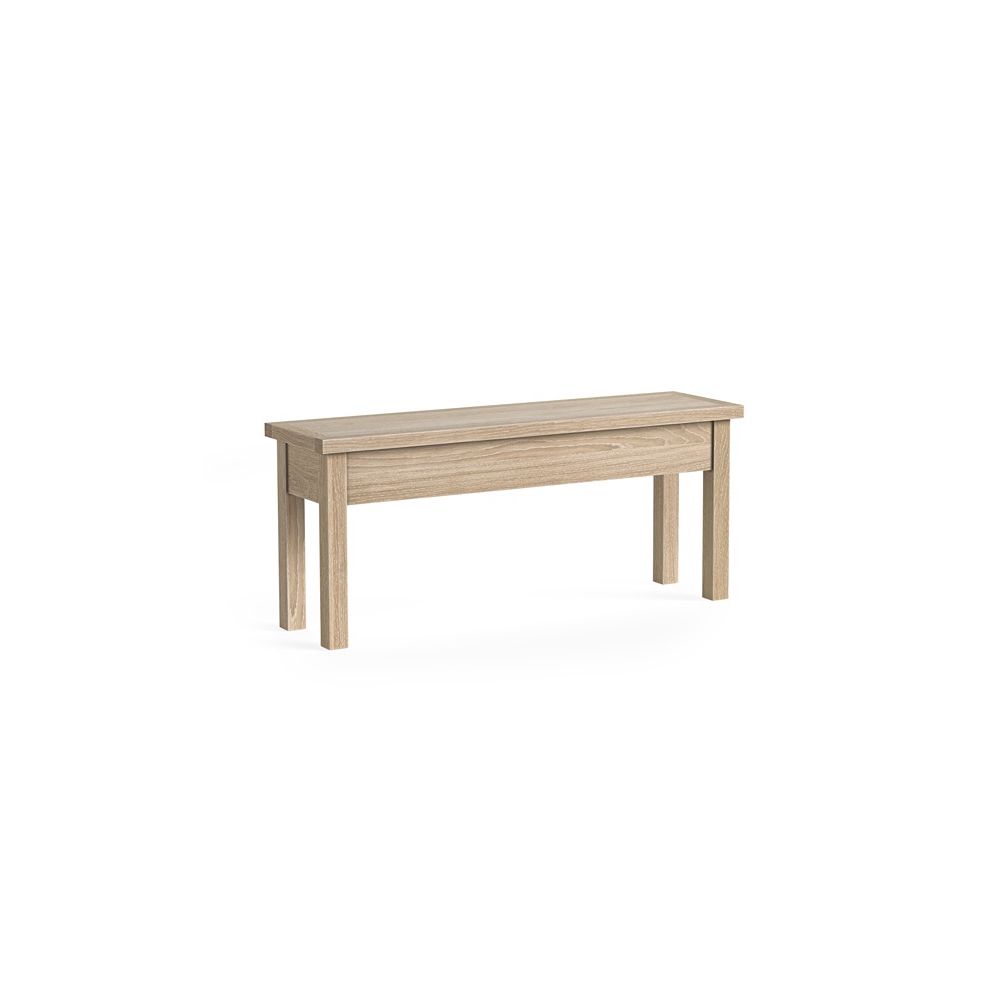 Modern Country Shallow Storage Bench - Oak
