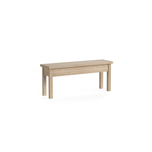 Modern Country Shallow Storage Bench - Oak