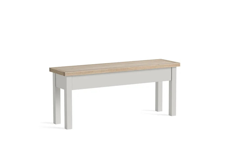 Modern Country Shallow Storage Bench - Stone Grey