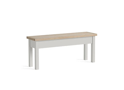 Modern Country Shallow Storage Bench - Stone Grey