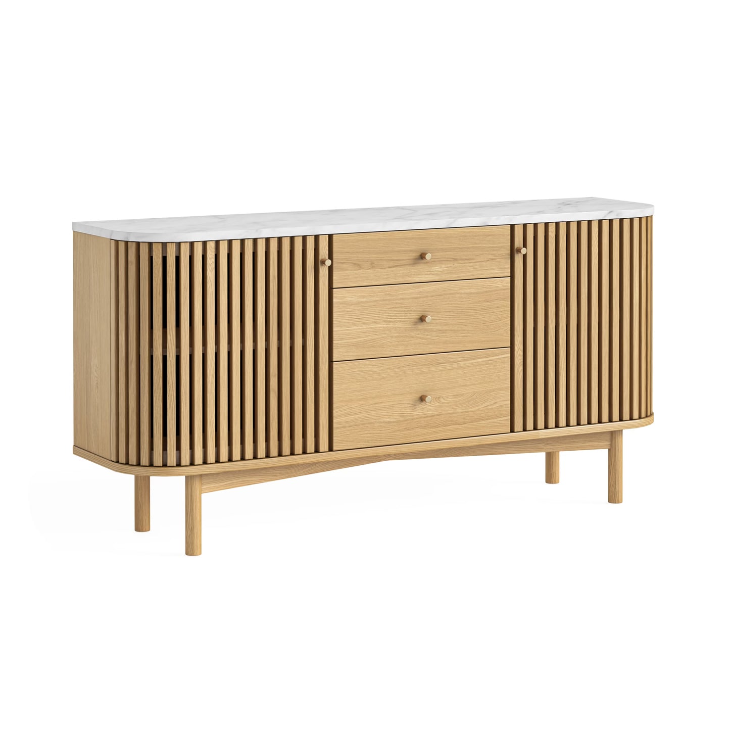 Soho Sideboard with Drawers - Natural w/ Marble Top
