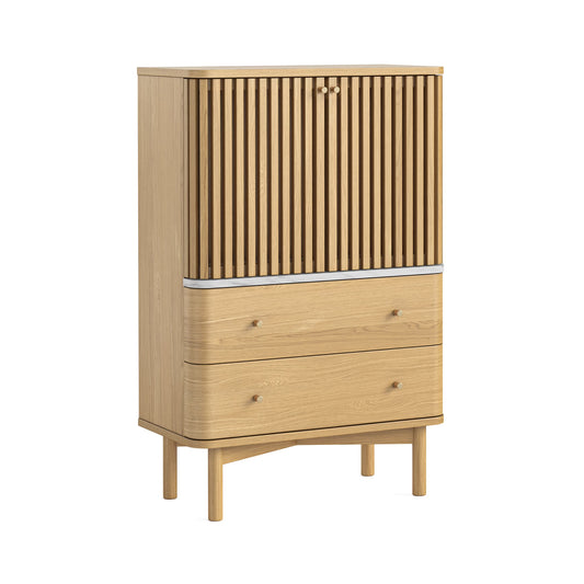 Soho Shoe Cabinet - Natural w/ Marble Top