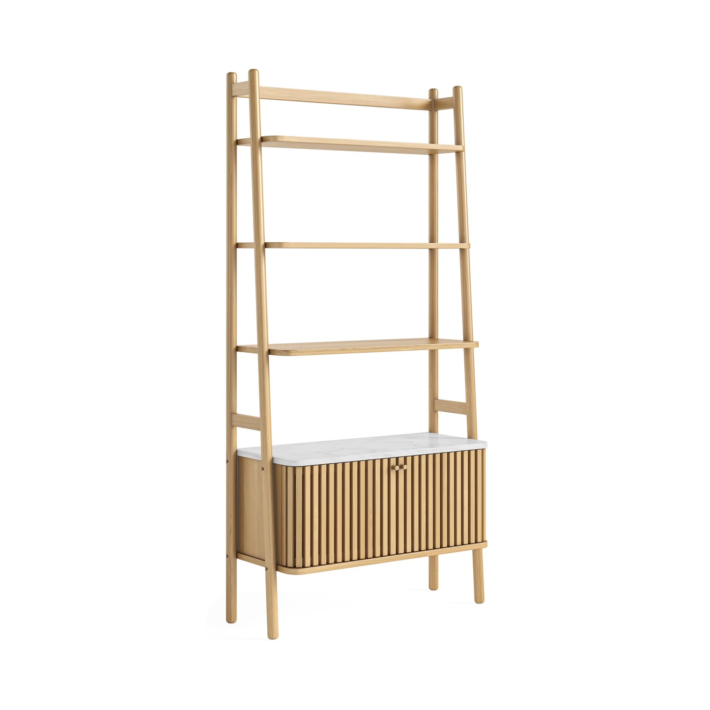 Soho Bookcase - Natural w/ Marble Top