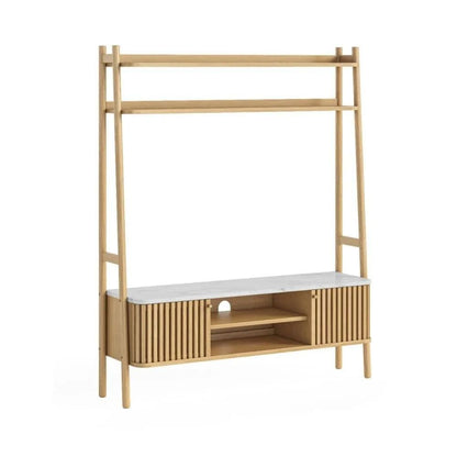 Soho Larder TV Unit - Natural w/ Marble Top - Multiple Sizes