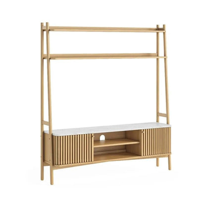 Soho Larder TV Unit - Natural w/ Marble Top - Multiple Sizes