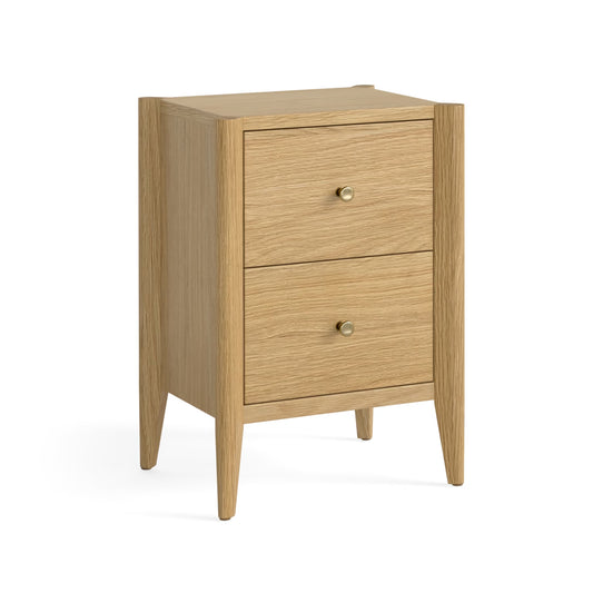 Paris 2 Drawer Bedside Locker - Natural Oak