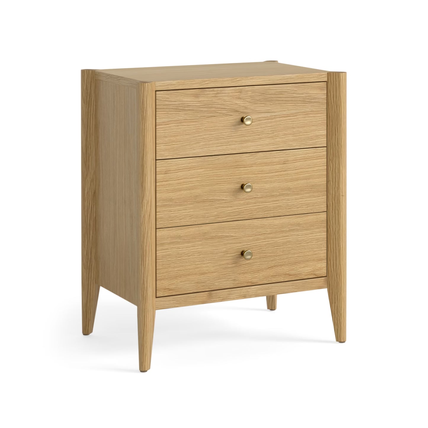 Paris 3 Drawer Bedside Locker - Natural Oak