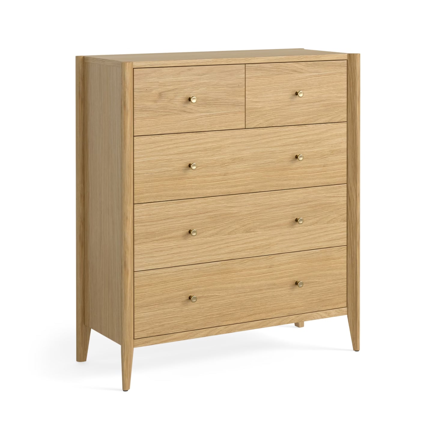 Paris 2 over 3 Drawer Chest - Natural Oak