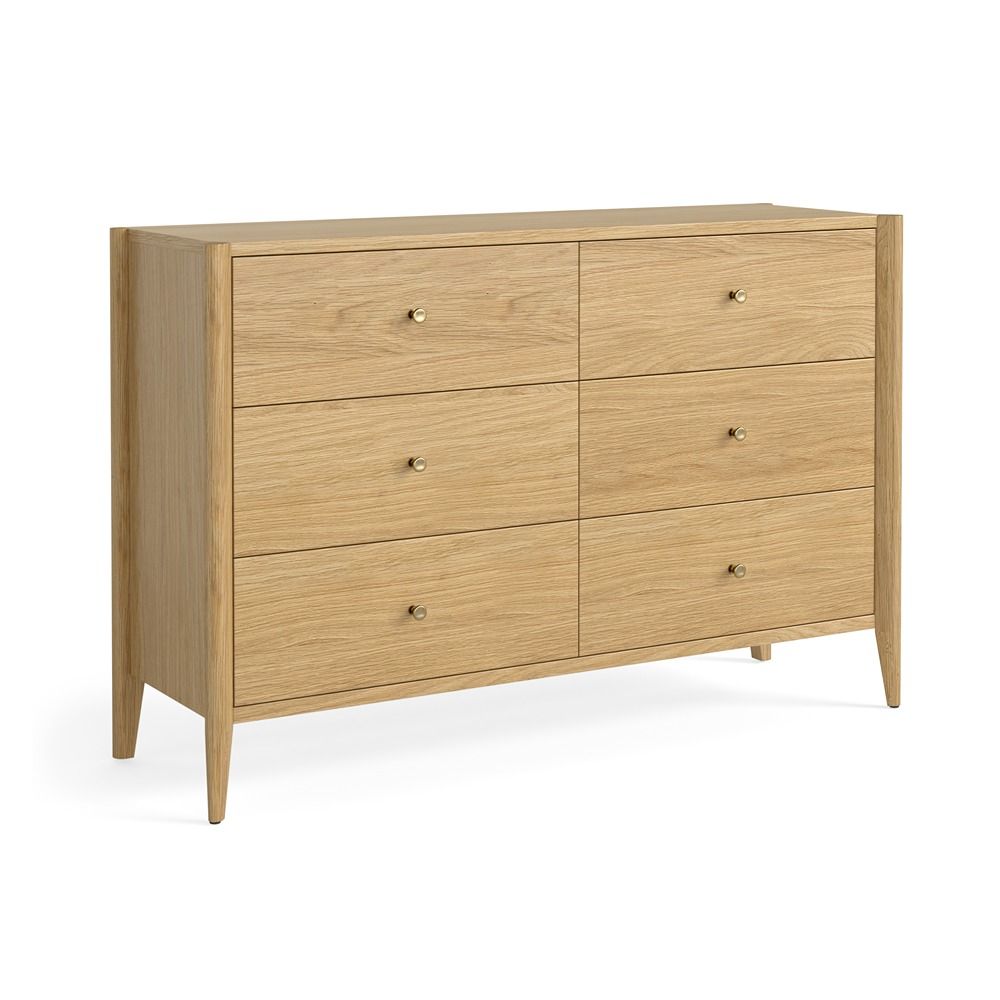 Paris 6 Drawer Chest - Natural Oak