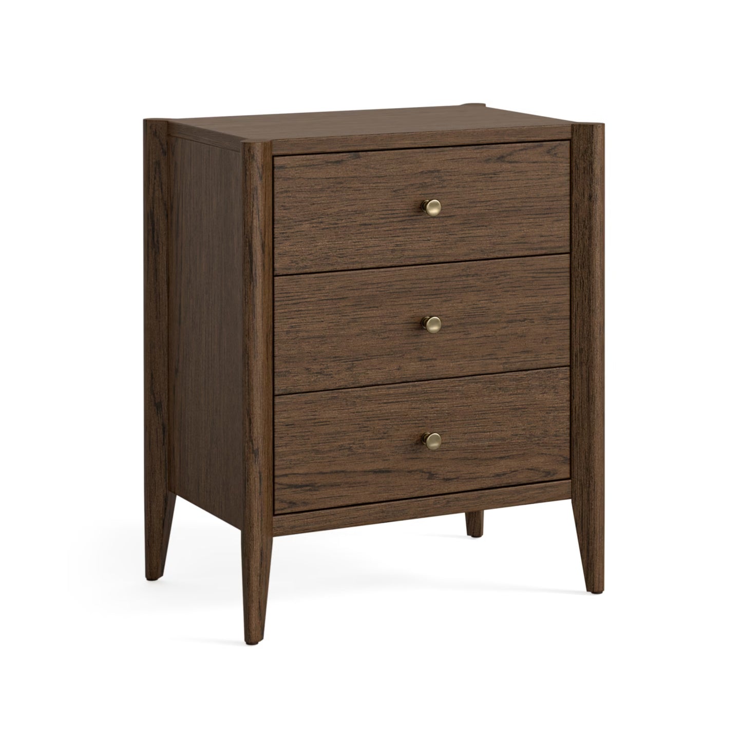 Paris 3 Drawer Bedside Locker - Brown
