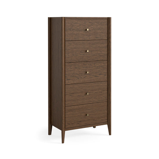 Paris 5 Drawer Tallboy - Brown