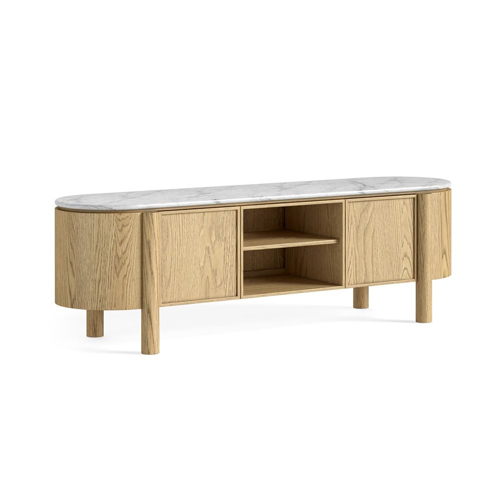Phoenix TV Unit- Oak w/ Marble Top - Multiple Sizes