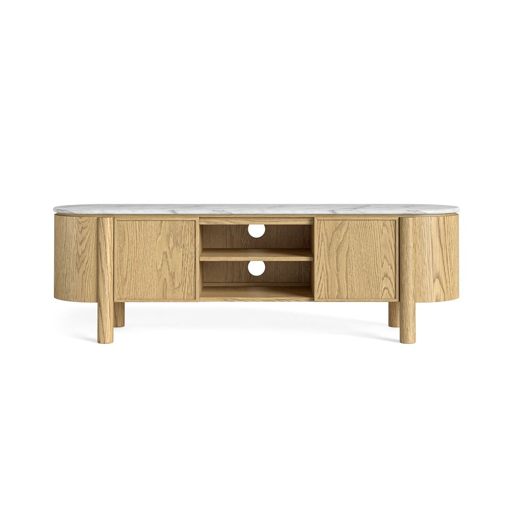 Phoenix TV Unit- Oak w/ Marble Top - Multiple Sizes