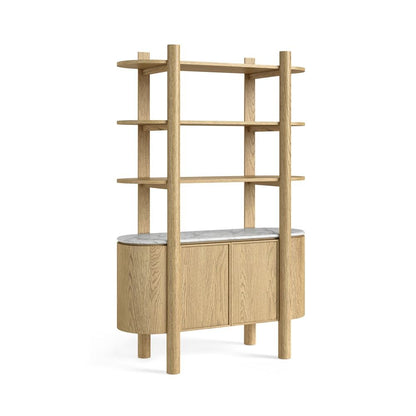 Phoenix Bookcase - Oak w/ Marble Top