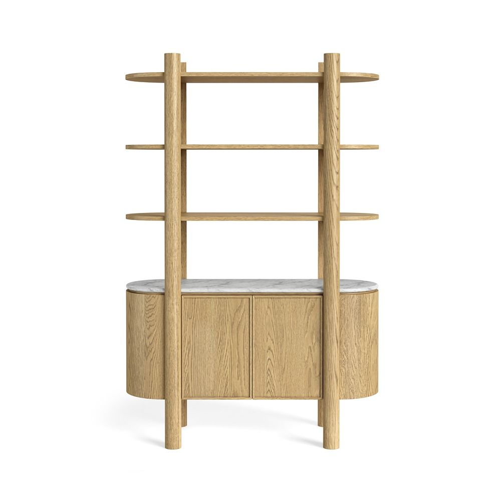 Phoenix Bookcase - Oak w/ Marble Top