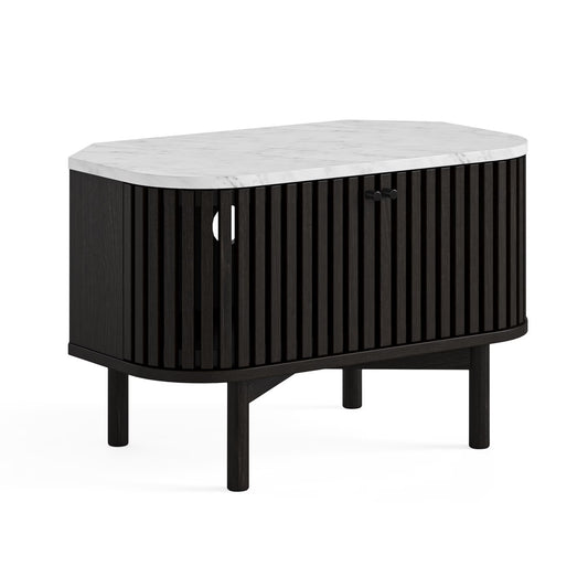 Soho Corner TV Unit - Black w/ Marble Top
