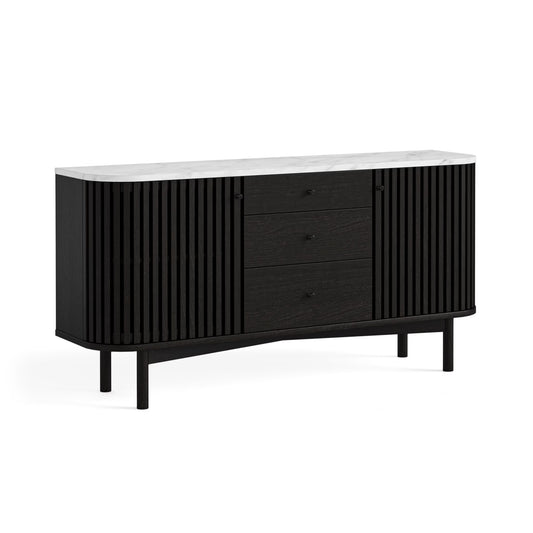 Soho Sideboard with Drawers - Black w/ Marble Top