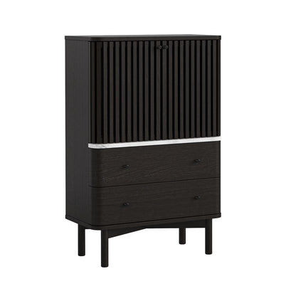 Soho Shoe Cabinet - Black w/ Marble Top