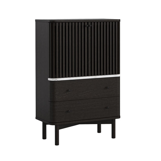 Soho Shoe Cabinet - Black w/ Marble Top