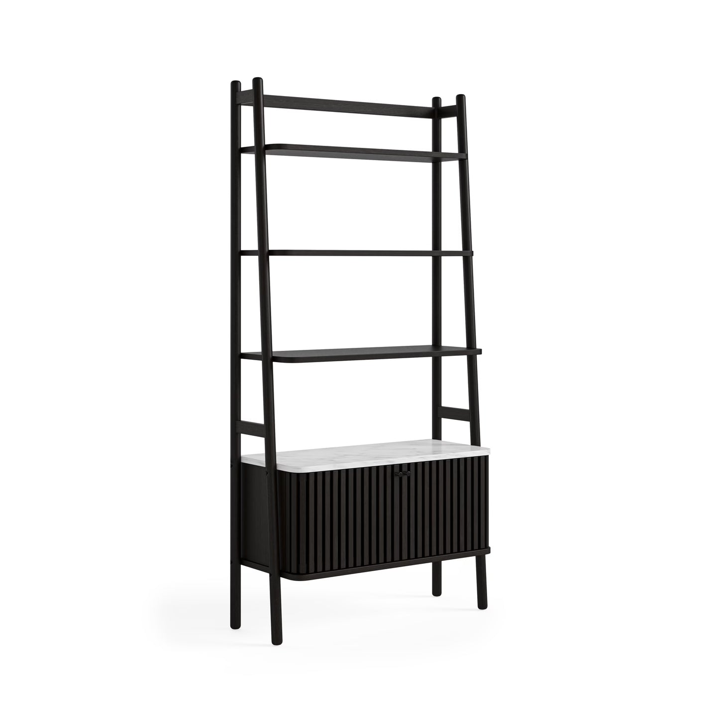 Soho Bookcase - Black w/ Marble Top
