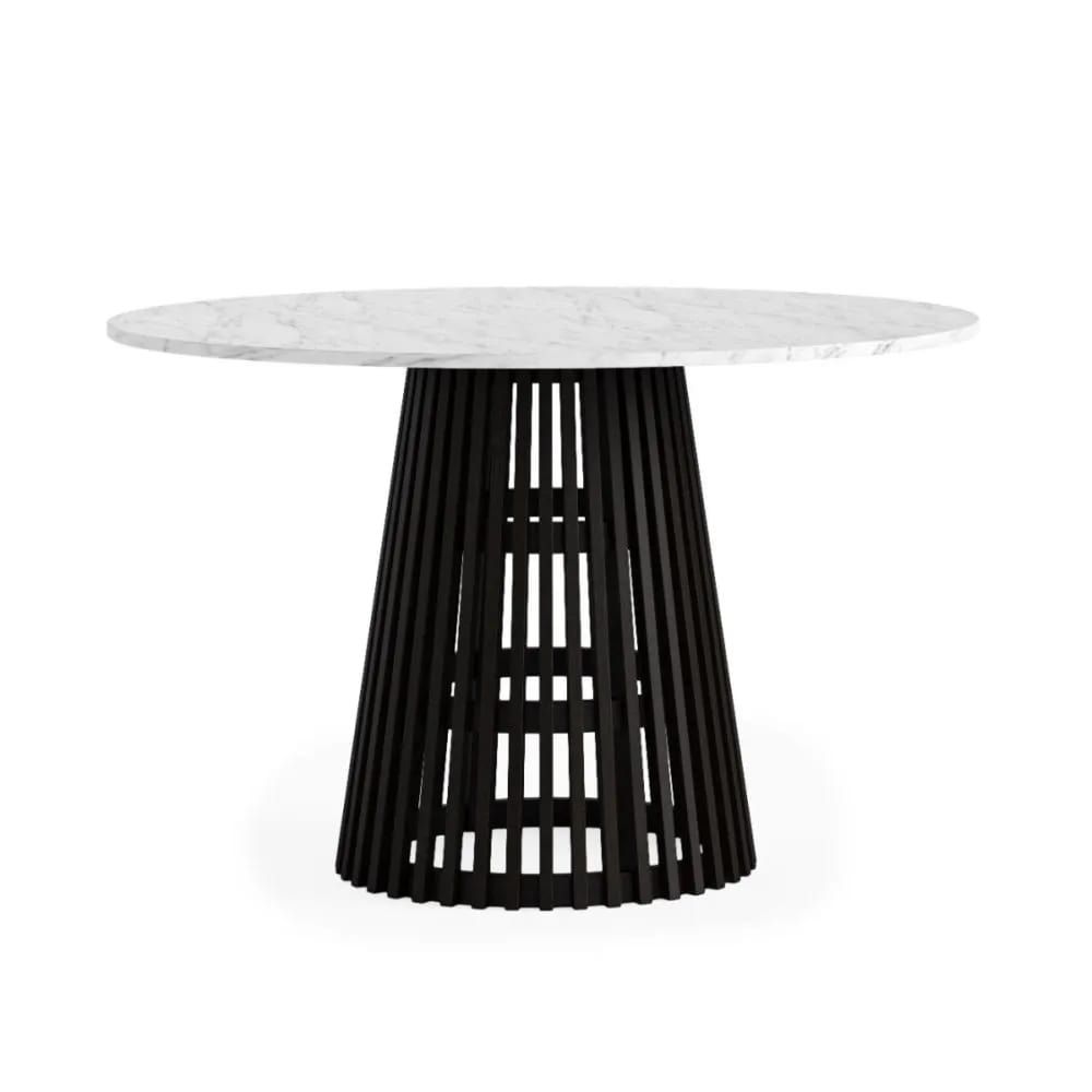 Soho Round Dining Table - Black w/ Marble Top