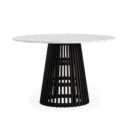 Soho Round Dining Table - Black w/ Marble Top