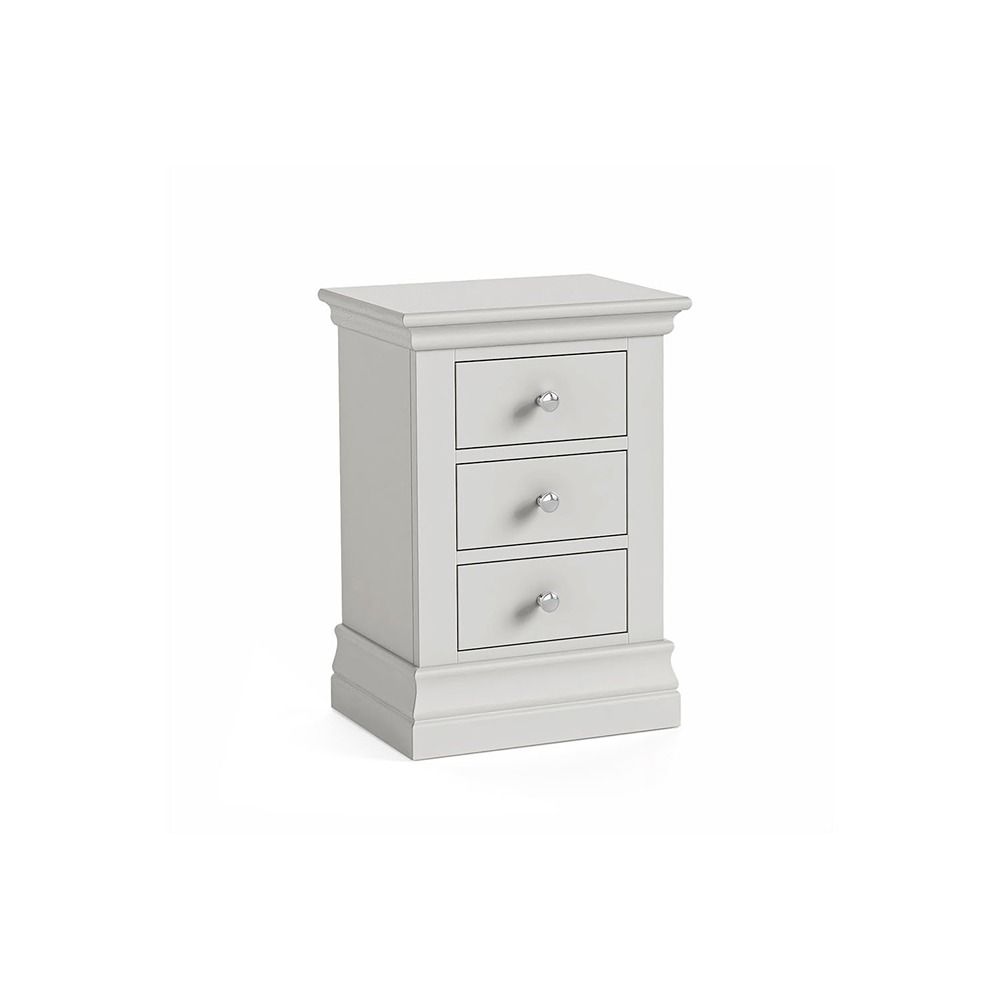 Burgundy 3 Drawer Bedside Locker - Grey
