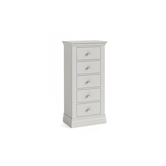 Burgundy 5 Drawer Tallboy - Grey