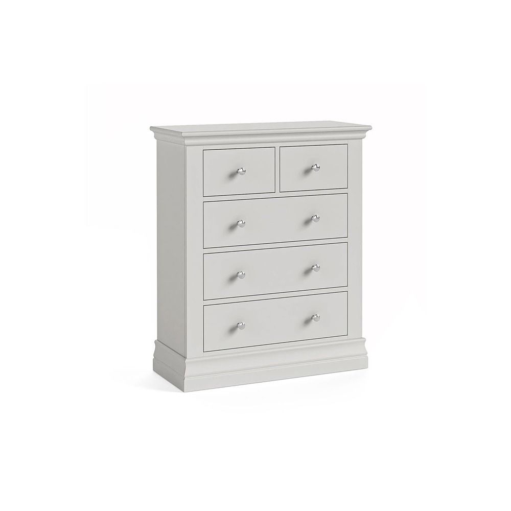 Burgundy 2 Over 3 Chest of Drawers - Grey
