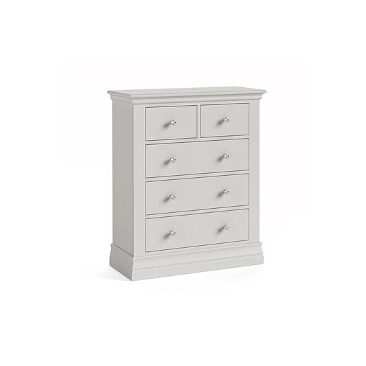 Burgundy 2 Over 3 Chest of Drawers - Grey
