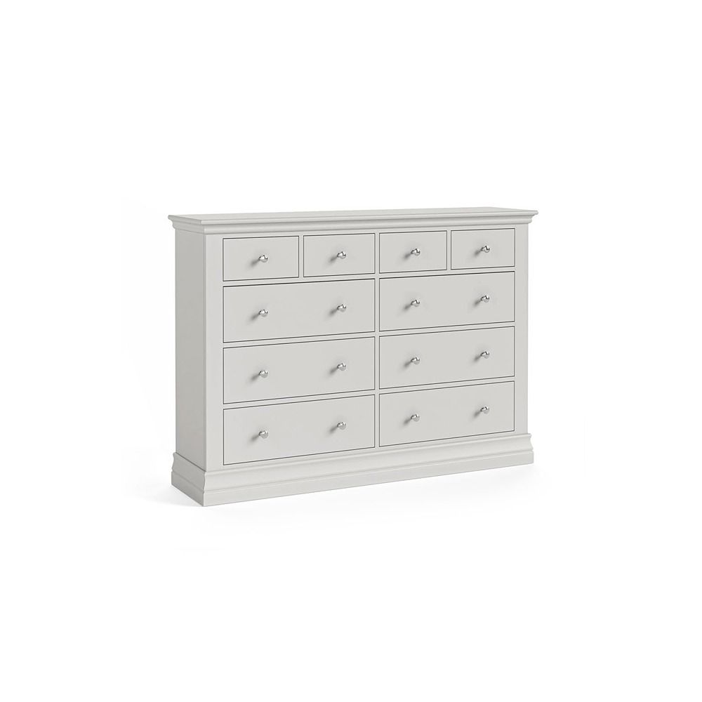 Burgundy 4 Over 6 Chest of Drawers - Grey