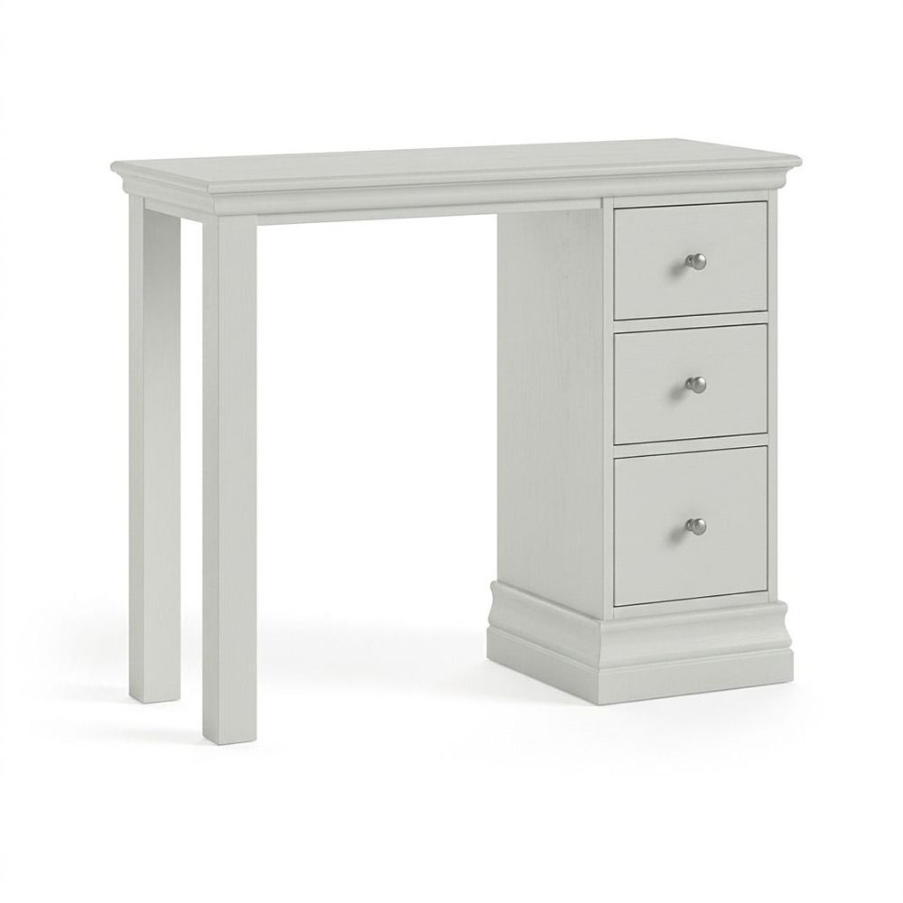 Burgundy Single Pedestal Dressing Table - Grey