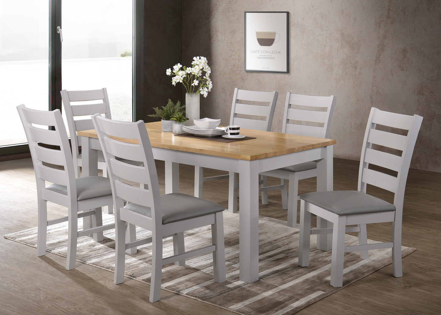 Hampshire 5' Dining Set - Grey & Oak