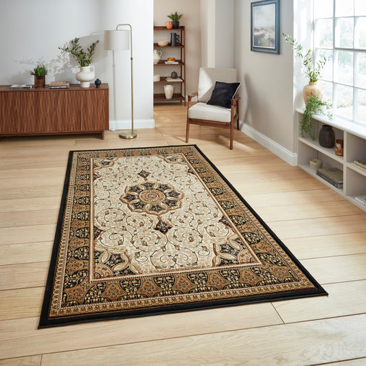 Heritage Rug - Black/Cream