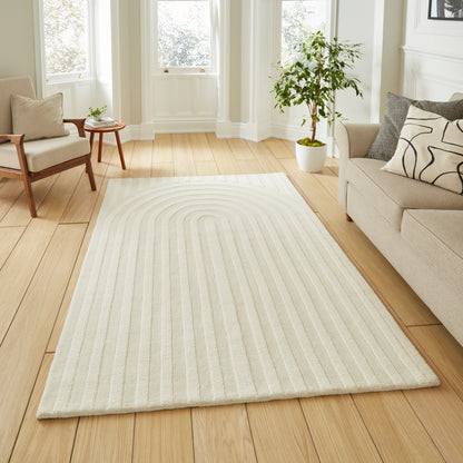 Hudson Bay Rug - Arched Stripe Pattern Cream