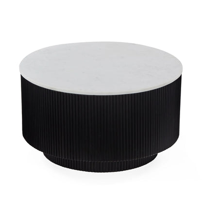 Lucas Coffee Table - Black w/ Marble Top