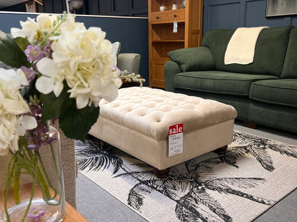 Large Cream Chesterfield Footstool - Irish Made - Floor Model