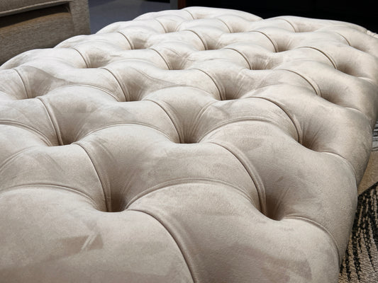 Large Cream Chesterfield Footstool - Irish Made - Floor Model