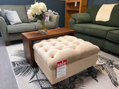 Large Cream Chesterfield Footstool - Irish Made - Floor Model