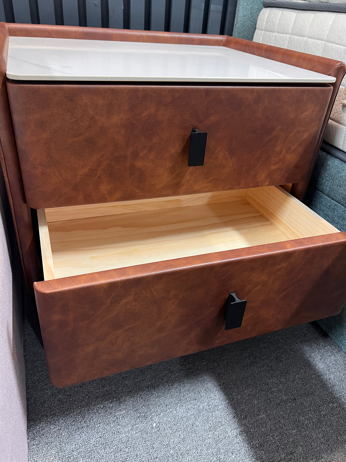 Carla Bedside Table with Charger - Multiple Colours