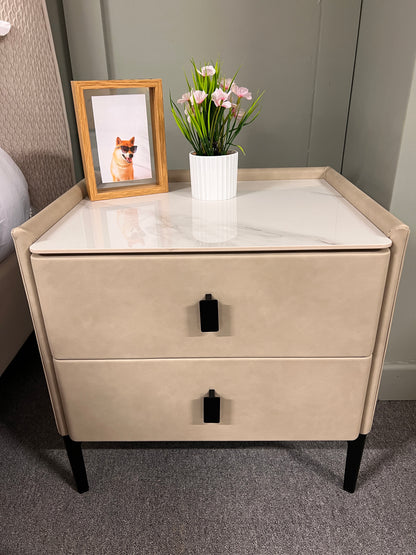 Carla Bedside Table with Charger - Multiple Colours