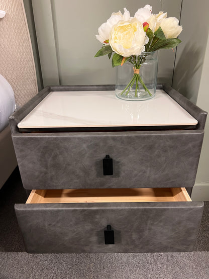 Carla Bedside Table with Charger - Multiple Colours