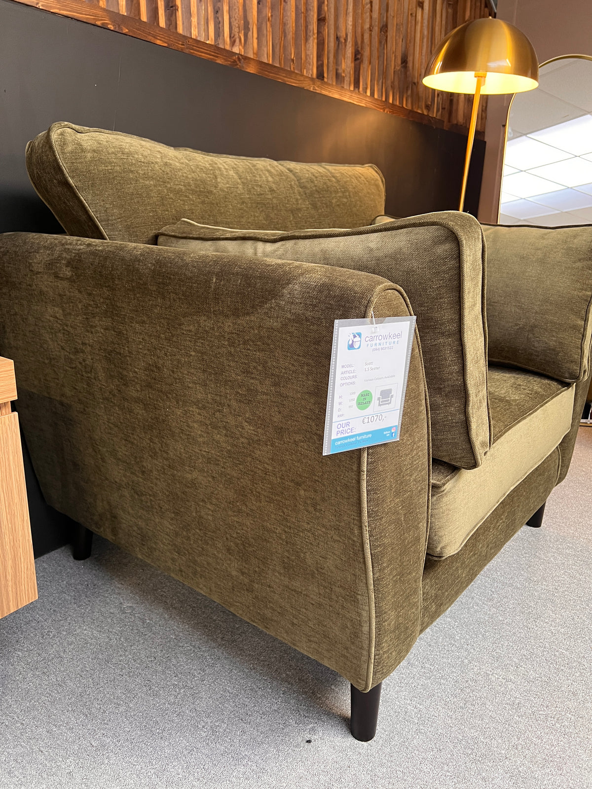 Scott 1.5 Seater - Olive Green - Irish Made