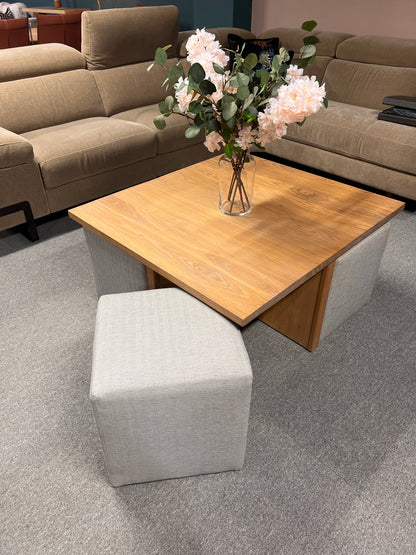 Bespoke Square Coffee Table/Footstool with Stools